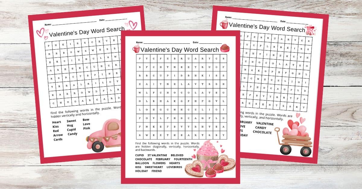 valentines day word search answers pdf